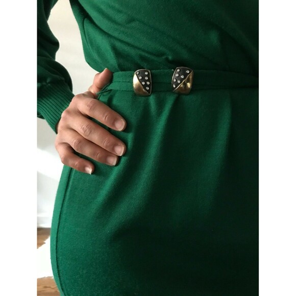 vtg 80s gold domino poker statement earrings clipon black statement lavish retro - Picture 3 of 3